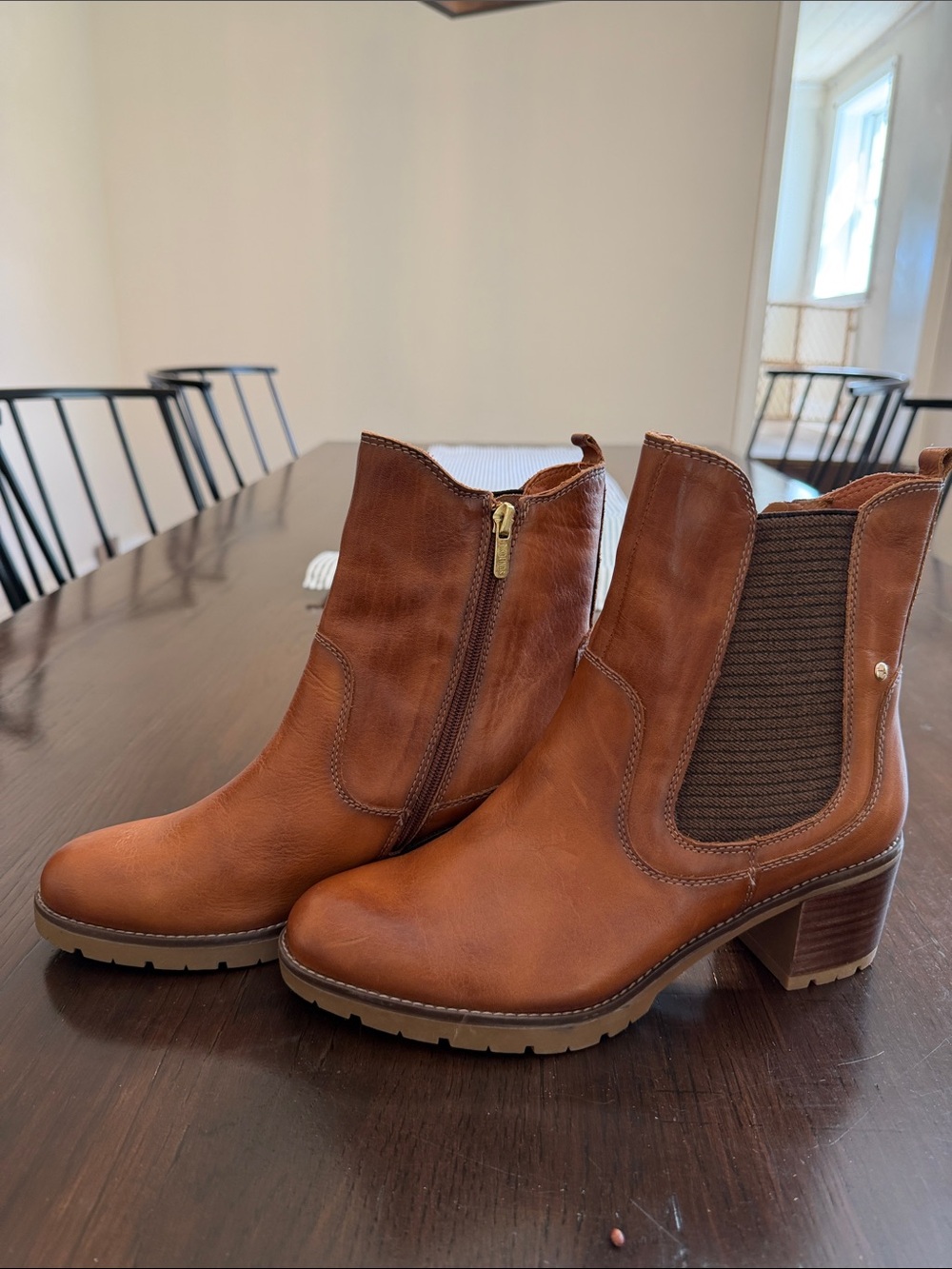 Women's Pikolinos Brown Leather Chelsea Ankle Boots